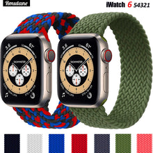 Load image into Gallery viewer, Braided Solo Loop For Apple watch band 44mm 40mm 38mm 42mm FABRIC Nylon Elastic belt bracelet iWatch series 3 4 5 se 6 strap