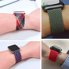 Load image into Gallery viewer, Braided Solo Loop For Apple watch band 44mm 40mm 38mm 42mm FABRIC Nylon Elastic belt bracelet iWatch series 3 4 5 se 6 strap